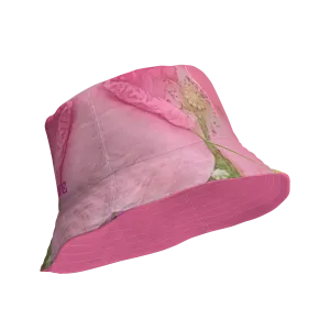 The FLOWER LOVE Collection - "Pretty Pink Poppies" Design Premium Reversible Bucket Hat - Pink Inside - Beach Hat, Gifts for Her
