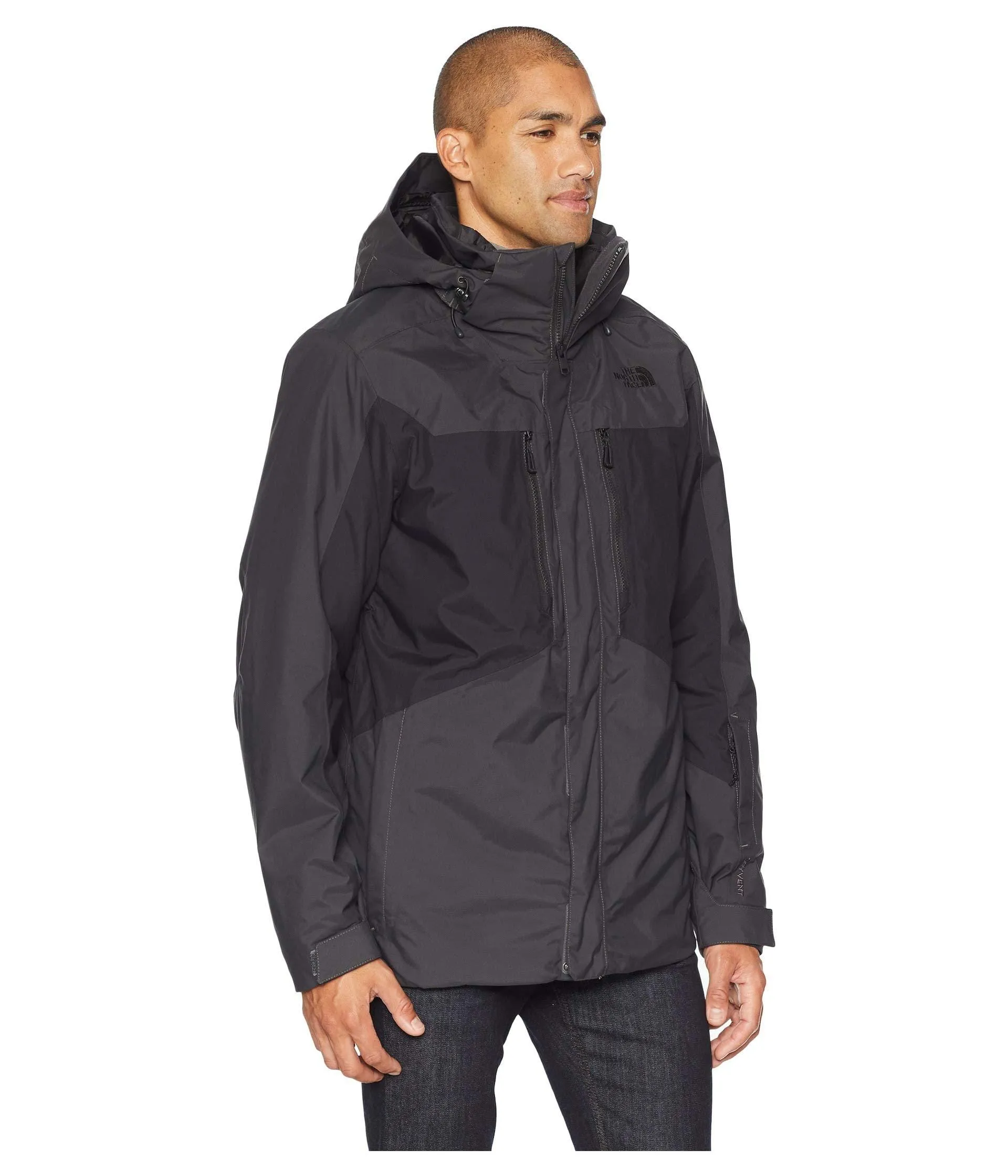The North Face Men's Clement Triclimate Jacket - Asphalt Grey & TNF Black - L
