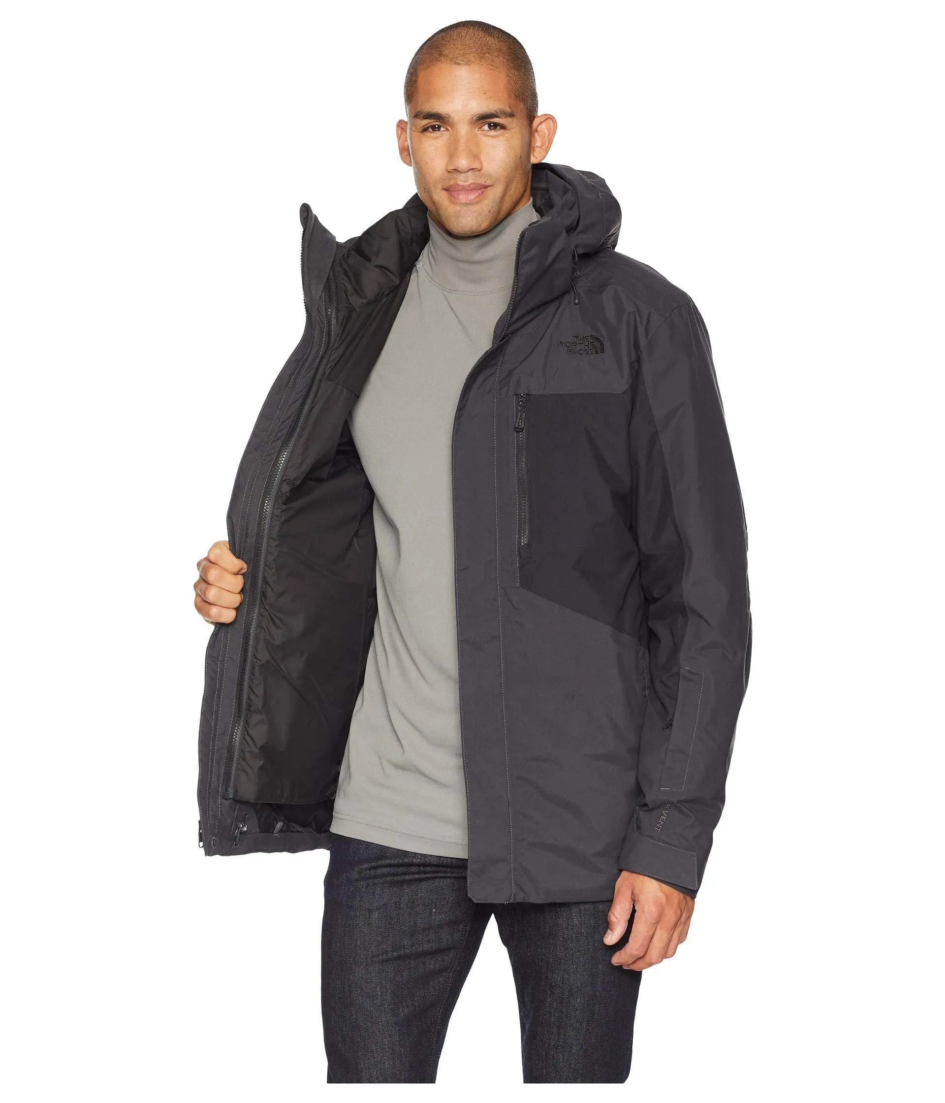 The North Face Men's Clement Triclimate Jacket - Asphalt Grey & TNF Black - L