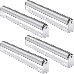 Therwen Boat Trailer Roller with Bracket Set Conveyor Rollers 1.5" Diameter Kayak Roller Metal Roller with Bracket for Transporting Raft Industrial Use