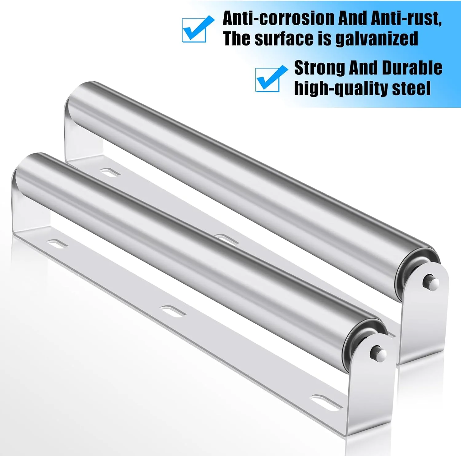 Therwen Boat Trailer Roller with Bracket Set Conveyor Rollers 1.5" Diameter Kayak Roller Metal Roller with Bracket for Transporting Raft Industrial Use