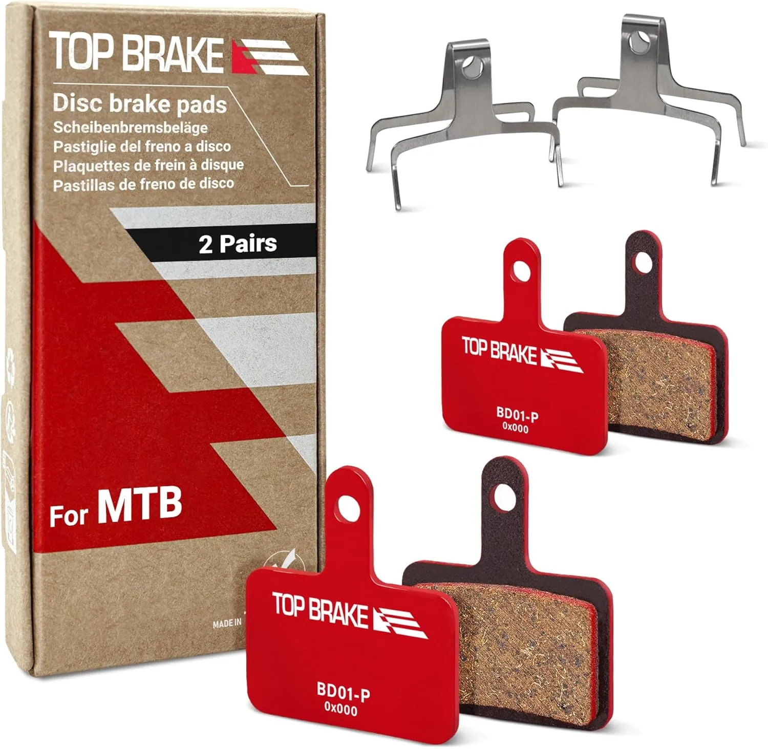 TOP BRAKE Disc Bike Brake Pads Compatible with Shimano Deore M515 M525 TRP Hylex TEKTRO Orion | MTB/eMTB/Gravel/Cross-Country(XC)/Rracing/Trail/All Mountain