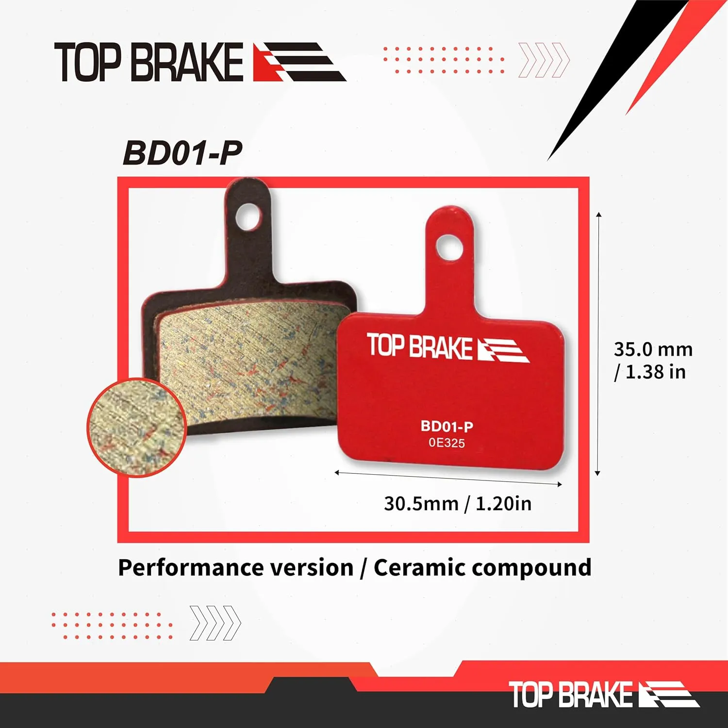 TOP BRAKE Disc Bike Brake Pads Compatible with Shimano Deore M515 M525 TRP Hylex TEKTRO Orion | MTB/eMTB/Gravel/Cross-Country(XC)/Rracing/Trail/All Mountain