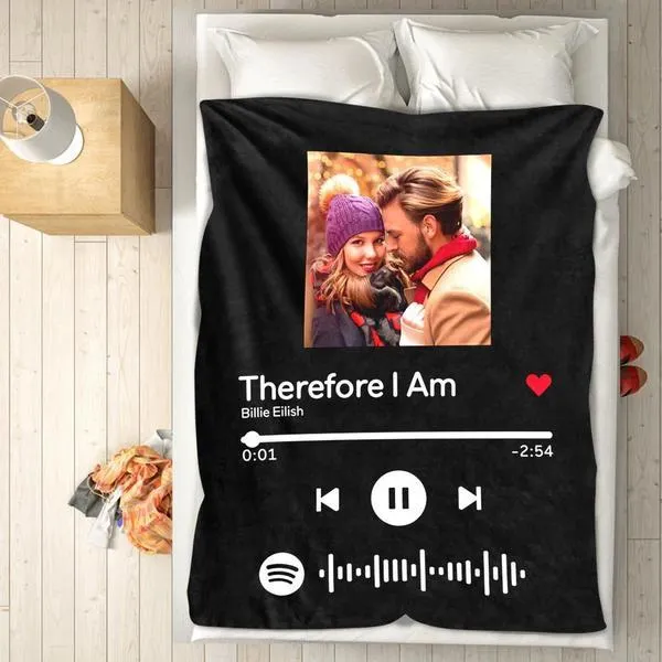 Valentine's Day Gifts Scannable Custom Spotify Blanket Spotify Blanket For Couple