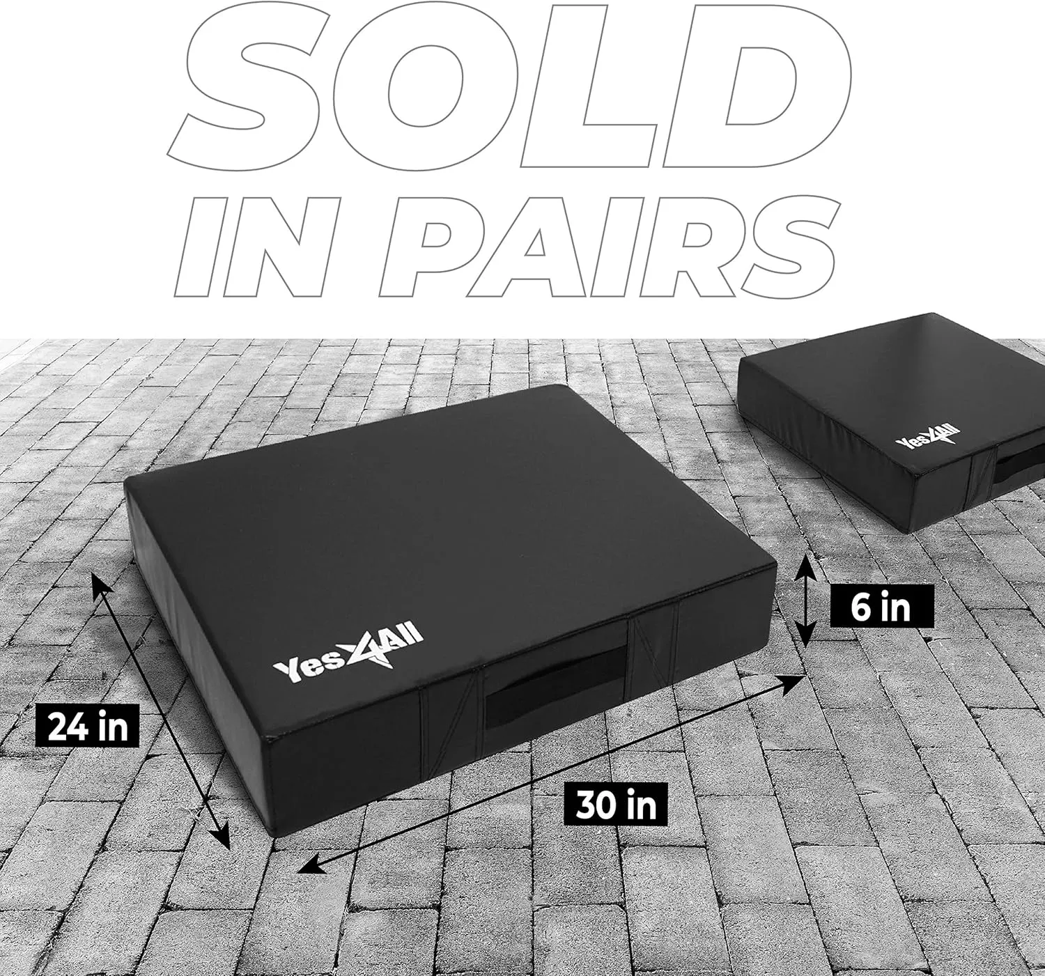 Yes4All Silencer Drop Pads/Weightlifting Drop Pads with PVC Cover & Easy Carry Handles  Sold in PairsVariation Theme