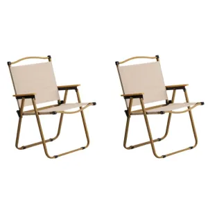 ZUN 2 Pack Folding Camping Chair, Lightweight & Portable Outdoor Beach Chairs Armchairs for Backyard 07785723